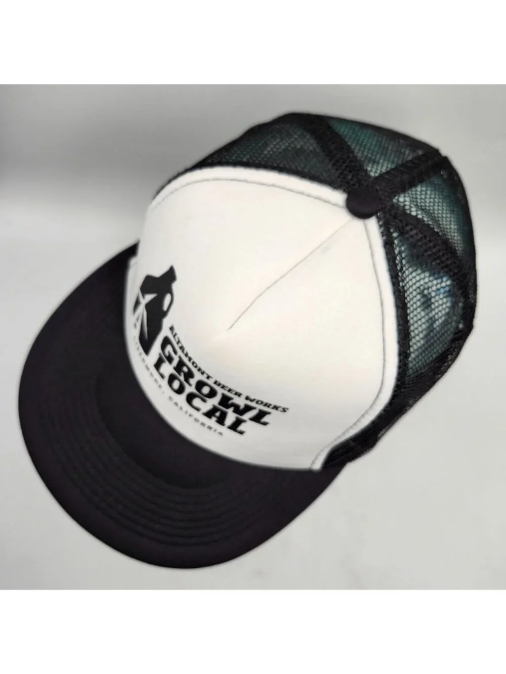 Altamont Beer Works Growl Local Snapback Trucker Hat Black White Livermore CA